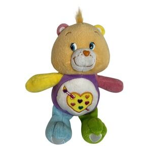 VTG Care Bears Work of Heart Bear 10" Plush Paintbrush Heart 2005 Multicolor